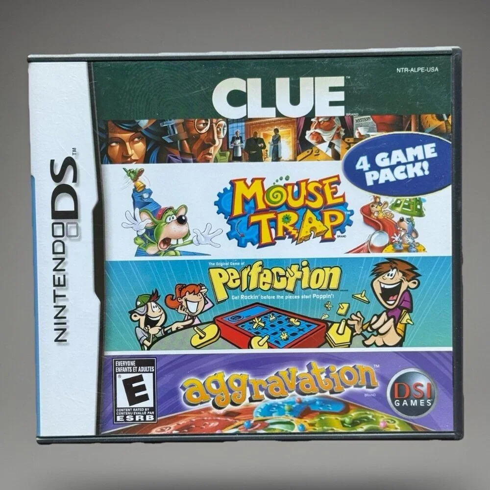 Clue/Mouse Trap/Perfection/Aggravation (Nintendo DS, 2007)‎ CIB With Manual